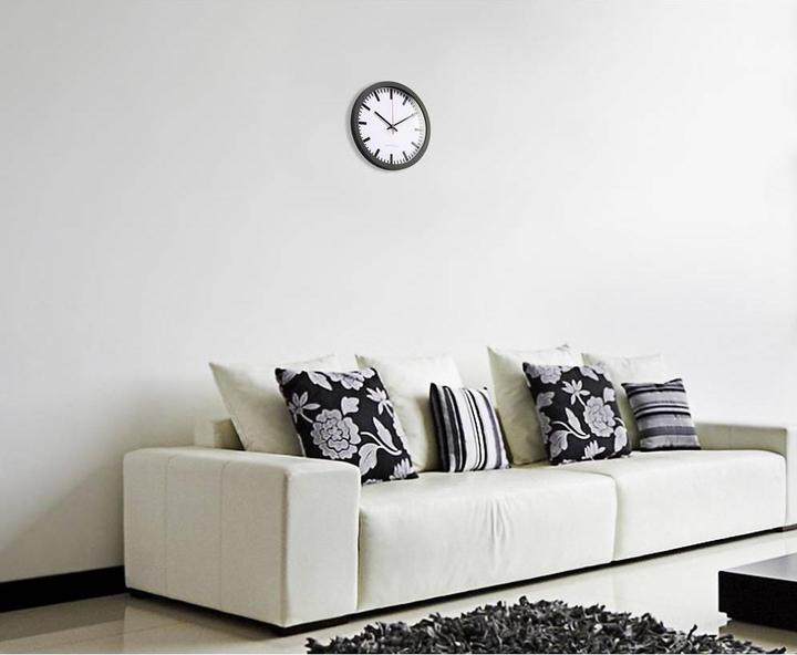 Actual product image No Name MXP301201 Radio-controlled wall clock 300 mm x 45 mm black (30 cm)