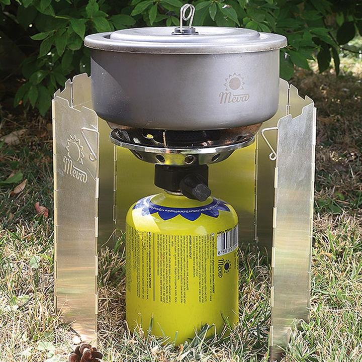 Produktbild Meva Windschutz für einen Campingkocherbrenner – Silber