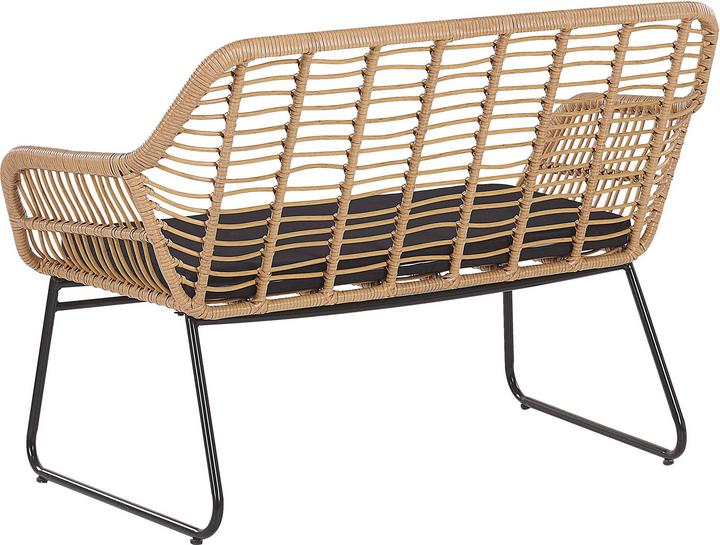 Immagine prodotto Beliani Set da salotto in rattan naturale con cuscini a 4 posti Nero MINORI
