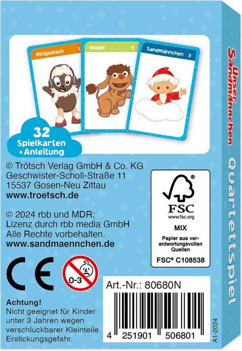 Actual product image Magni Quartet game Our Sandman