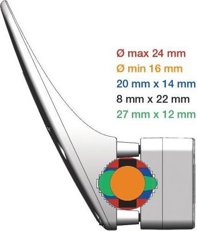 Image du produit HP Autozubehör Poignée de porte clean4health Plastique renforcé de fibres de verre Ø 16 - 24 mm (Poignée de porte)