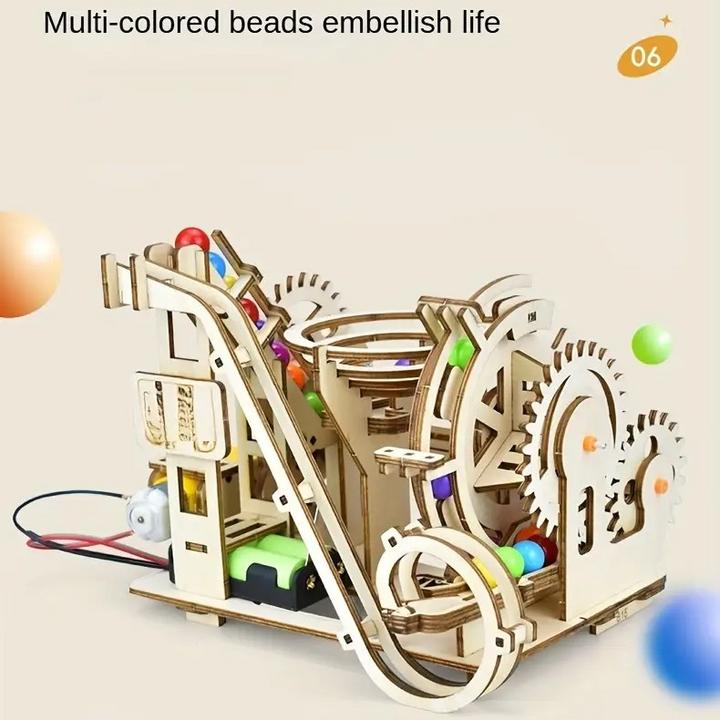 Immagine prodotto The Toy Company 3D Holz Kugelbahn, Murmelbahn Puzzle aus Holz, batteriebetrieben