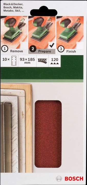 Produktbild Bosch Zubehör 10tlg. Schleifblatt-Set für Schwingschleifer K = 120 (120)