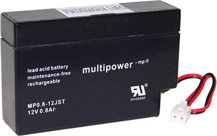 Image du produit Multipower MP0,8-12 Batterie au plomb rechargeable avec connecteur JST, MP0.8-12S (12V)