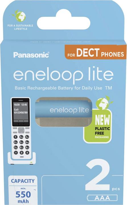 Immagine prodotto Panasonic eneloop Lite DECT (2 pz., AAA, 550 mAh)