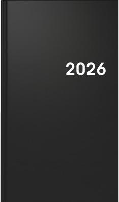 Taschenkalender 2026 075661906 1W/2S schwarz ML 9x15cm (Deutsch)