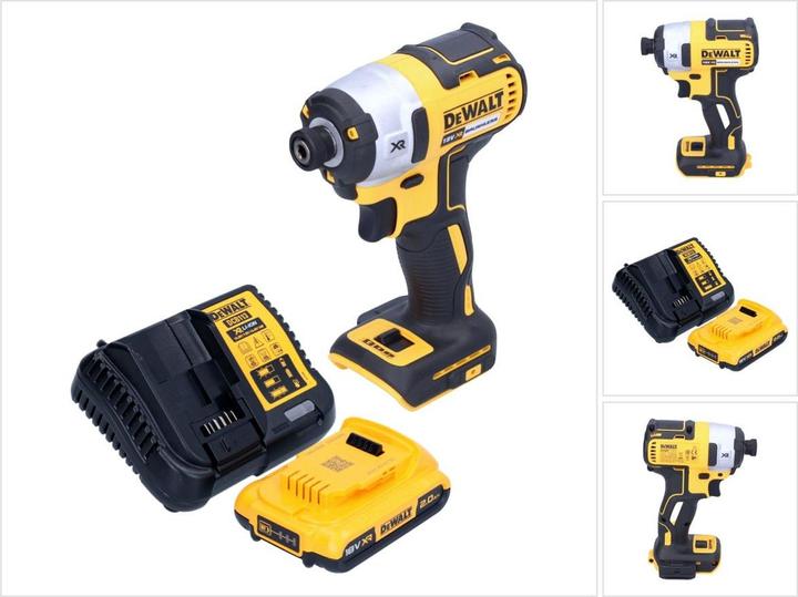 1x DeWalt DCF 887 Akku Schlagschrauber, 1x DeWalt DCB 183 18 V 2,0 Ah Akku, 1x Dewalt DCB 113 Ladegerät