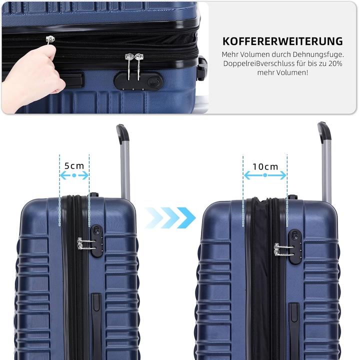 Actual product image Beibye Hartschalenkoffer mit Zwillingsrollen (75 l, M (50 - 90l))