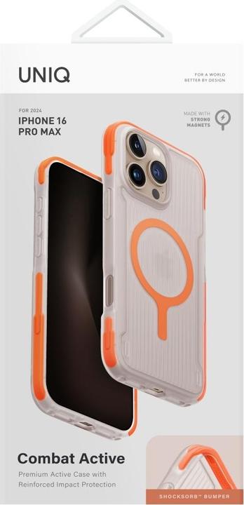 Immagine prodotto Uniq Combat Active Magclick Charging Case for iPhone 16 Pro Max - Orange (Apple iPhone 16 Pro Max)
