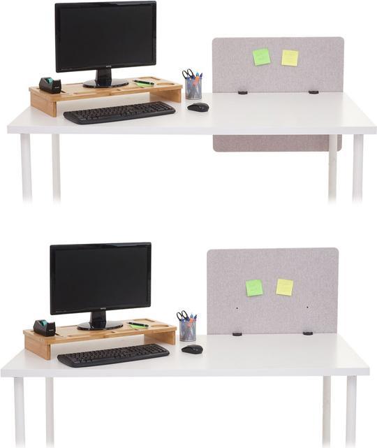 Actual product image Mendler Acoustic desk partition, office privacy screen desk pin board, double wall fabric/textile - 65x60cm