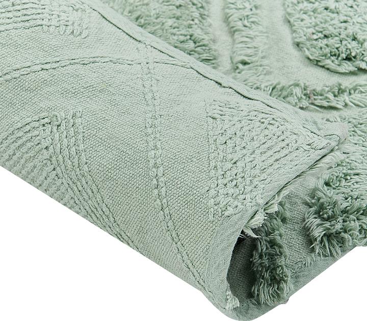 Actual product image Beliani Carpet cotton light green 80 x 150 cm geometric pattern short pile HATAY (150 x 80 cm)