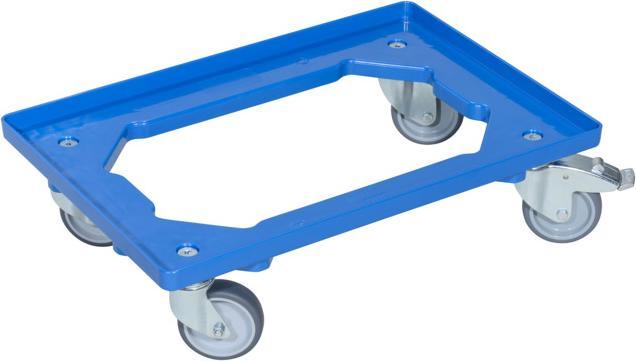 Actual product image Allit Box dolly max. load 250 kg rubber tyres L600xW400mm plastic blue (300 kg)