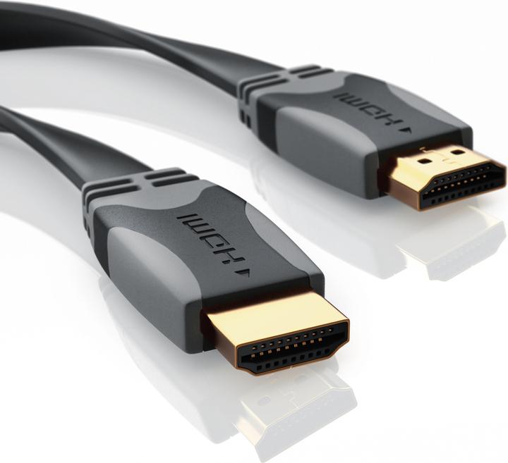 Image du produit CSL Câble HDMI 1.4a, câble plat Full HD 1920 x 1080p 60Hz, 3D, Ethernet, CEC, ARC, HDMI type A (5 m, HDMI)