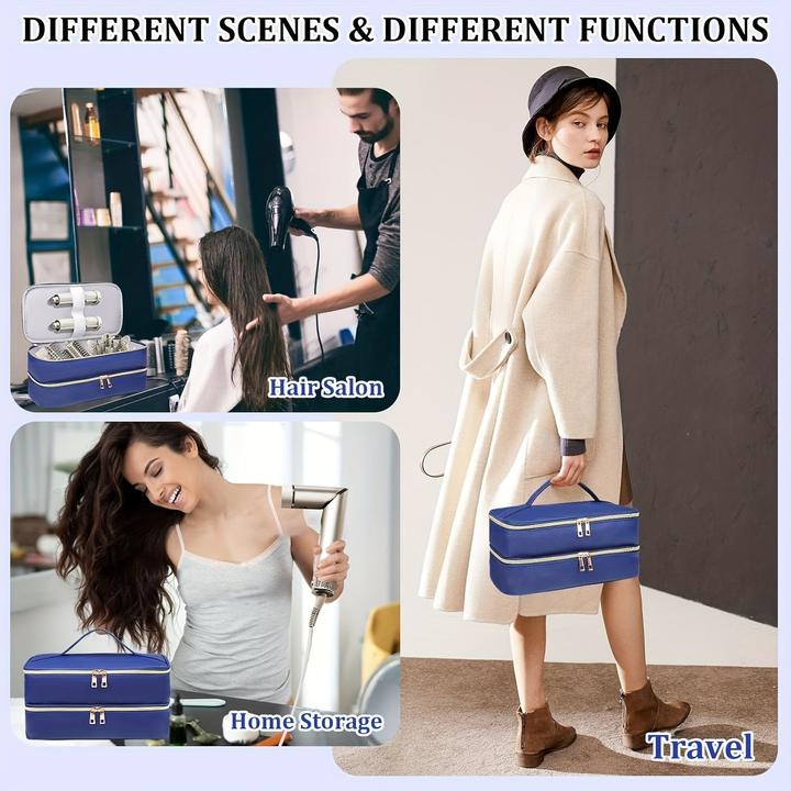 Actual product image Only-Bags.Store Zweilagige Haartrockner-Reisetasche - Wasserfeste, kratzfeste Organizer-Tasche mit hohem