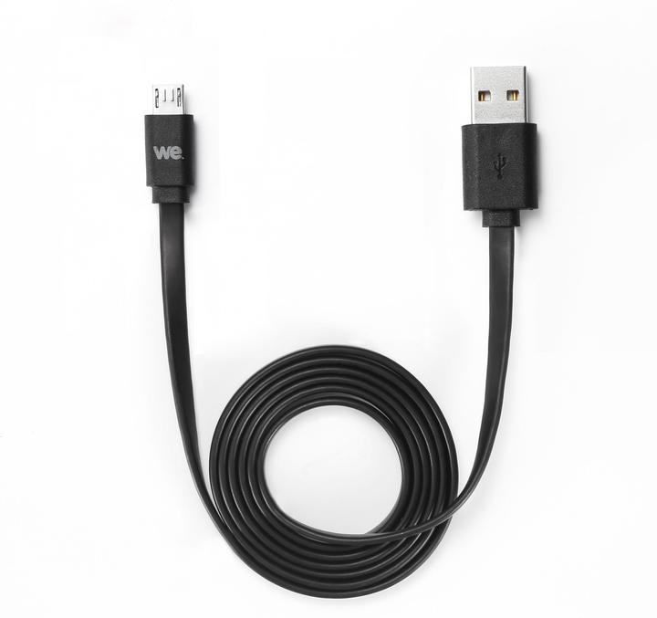 Produktbild WE C ble USB/micro USB plat 1m noir - reversible (1 m, USB 2.0)