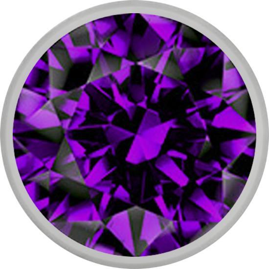 Immagine prodotto Star Piercing Micro Halbkugel silber mit Kristall violett (senza ottone, Acciaio chirurgico 316L)