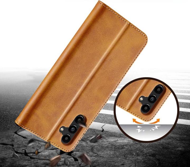 Actual product image LC.Imeeke Galaxy A15 - Leather case cover light brown (Samsung Galaxy A15)
