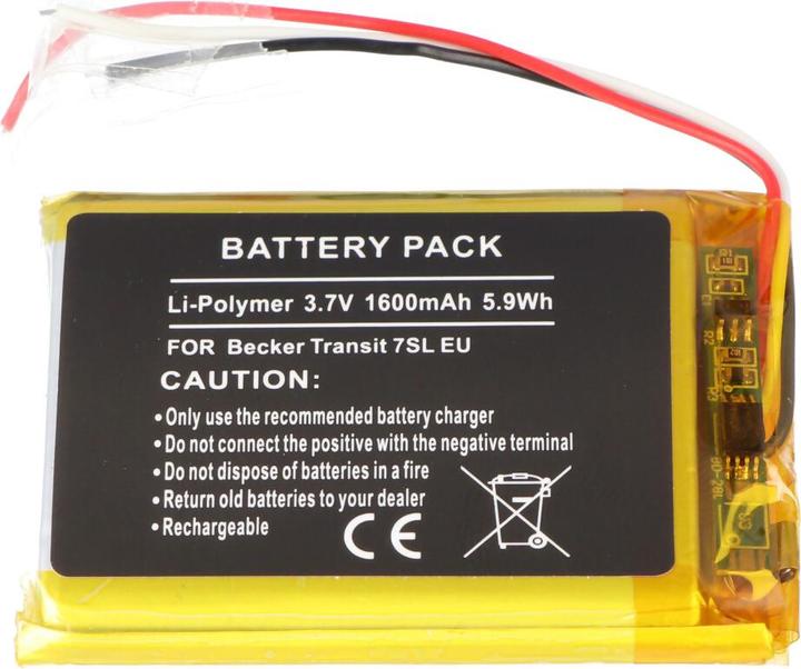 Image du produit AccuCell Batterie compatible avec le navigateur Becker Transit 7SL UE Li-Polymer 3.7V 1600mAh 5.9Wh