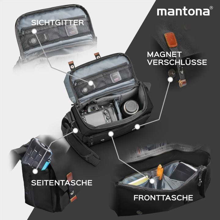 Produktbild mantona Kameratasche Milano grande (Kamera Schultertasche, 0.12 l)