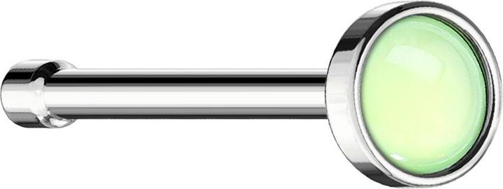 Immagine prodotto Star Piercing Nasenstecker gerade silber mit Epoxidstein grün (senza ottone, Acciaio chirurgico 316L)