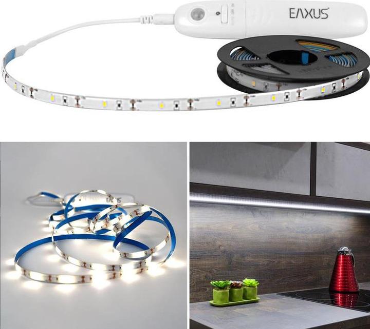 Produktbild Eaxus LED-Streifen mit Bewegungsmelder, warmweiss, 3 m (Warmweiss, 300 cm, Indoor)
