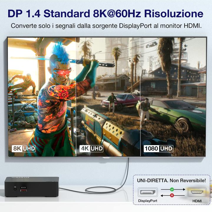 Immagine prodotto Ult-Wiiq DisplayPort auf HDMI-Kabel (3 m, DisplayPort)