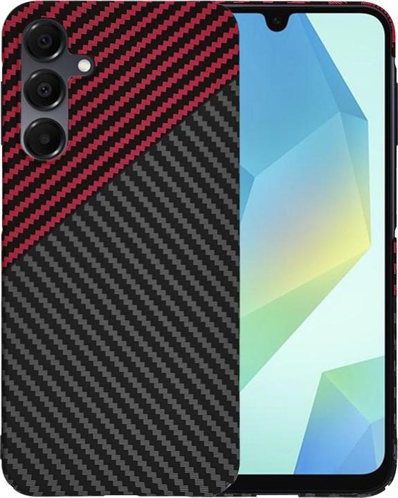 Actual product image Techsuit - Carbonite FiberShell - Samsung Galaxy A16 4G / A16 5G - Red Vortex (Samsung Galaxy A16, Samsung Galaxy A16 5G)