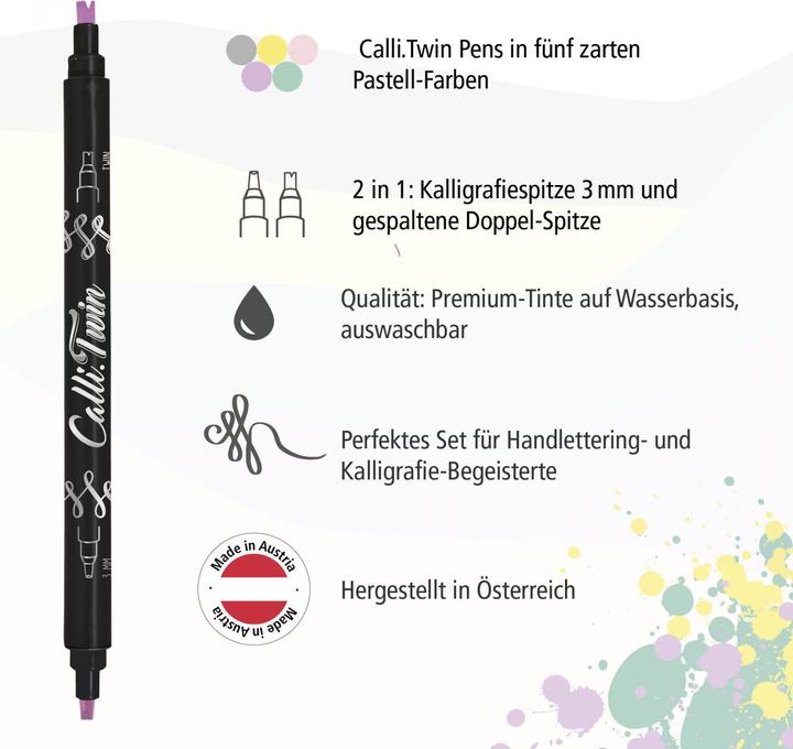 Actual product image Online CALLI BRUSH TWIN - Fibre pen (Multicoloured, 5 x)