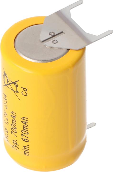 Actual product image AccuCell Battery KR-600AE 2/3 A Cadnica with 3-er print, 1-er + / 2-er -- (1 pcs., 700 mAh, Battery + charger)