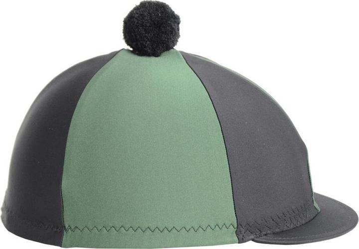 Produktbild Hy LycraReithelmüberzug mit Bommel seidig glänzend zweifarbig (One Size)