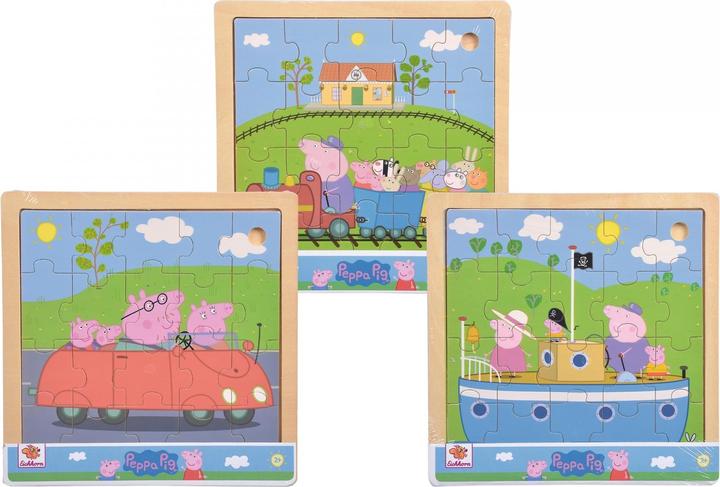Actual product image Eichhorn Peppa Pig, inlay puzzle, 3 assorted. (20 pieces)