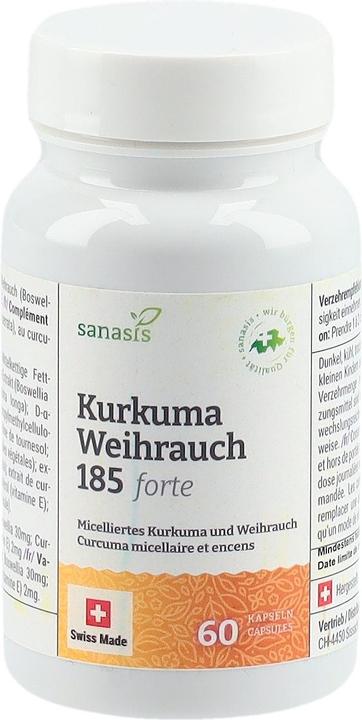 Actual product image Sanasis Turmeric Frankincense 185 forte without polysorbate capsules (60 Piece, Capsules, 63 g)
