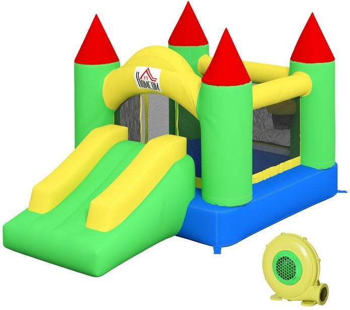 Produktbild Swisshandel24 Aufblasbare Hüpfburg, Rutsche Trampolin Sicherheitsnetz 3-10 Jahre Oxford 300x180x160cm