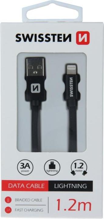 Immagine prodotto Swissten Cavo dati tessile USB / Lightning 1,2 M (1.20 m, USB 3.2 Gen 1)