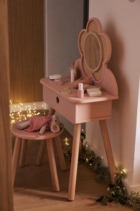 Immagine prodotto Vertbaudet Tavolino da toeletta per bambini con accessori, legno FSC (50,5 x 30,5 x 89 cm)