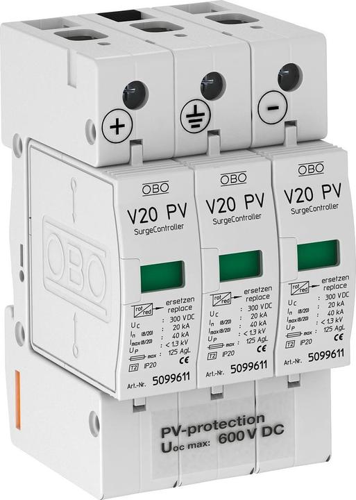 OBO Bettermann PV surge arrester V20-C3PH-600 SurgeController 3-pole Type2