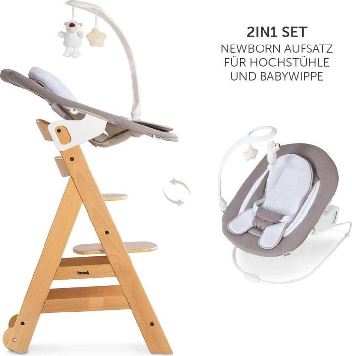 Actual product image Hauck Highchairs Beta Plus Natural 5-piece Newborn Set - Highchair + (Highchair)