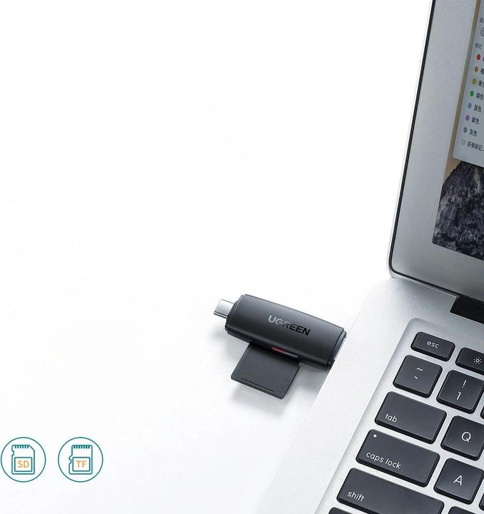 Image du produit Ugreen CM304 USB + USB-C Adapter Lecteur de cartes SD + microSD (noir) (USB-C)