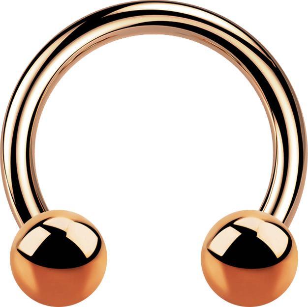 Produktbild Star Piercing Circular Barbell rosegold mit zwei Kugeln (Chirurgenstahl 316L, ohne Messing)