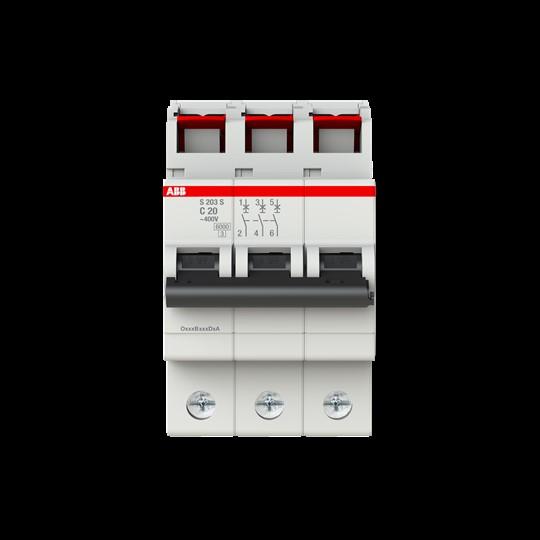 Produktbild ABB S203S-C20 Sicherungsautomat 20A 3-polig 6kA C-Charakter
