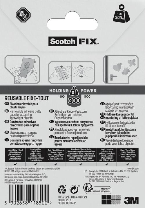 Actual product image Scotch Scotch-Fix Removable Adhesive Pads (0.30 kg)