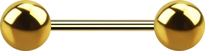 Star Piercing Micro Barbell vergoldet mit zwei Kugeln (Titan G23, ohne Messing)