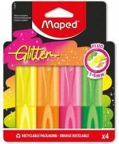 Maped Textmarker FLUO PEPS CLASSIC Glitter sortiert Schachtel 4St (Multicolore, 5 mm, 4 x)