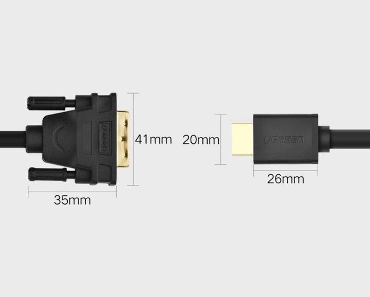 Actual product image Ugreen HDMI to DVI / DVI to HDMI 1080P (1 m, HDMI)