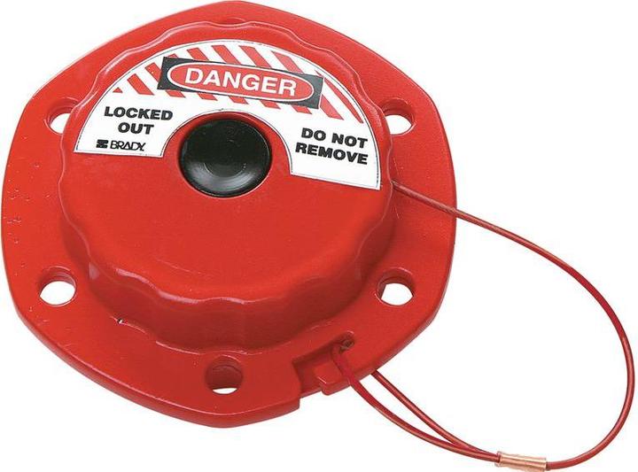 Produktbild Brady Mini-Kabelverriegelungssystem mit Stahlkabel, Rot + 2,44m Kabellänge, Kabeldurchmesser 1.60