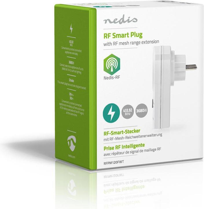 Actual product image Nedis RF Plug ON/OFF RF Mesh Range Extension Schuko Type F 3680 W White
