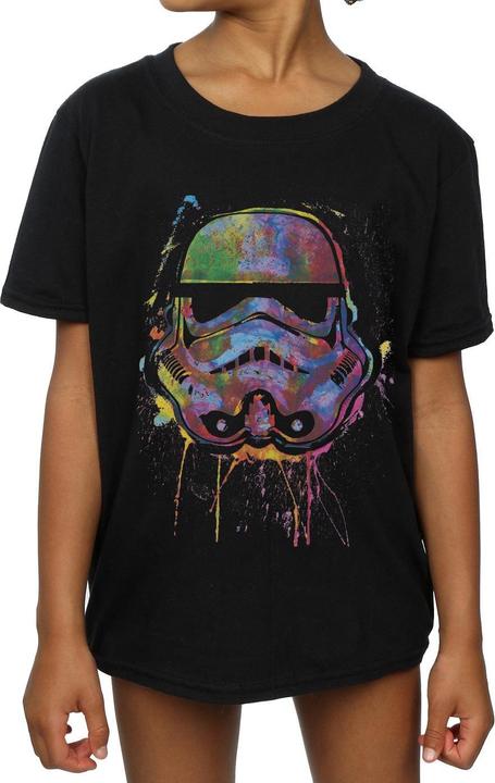 Actual product image Star Wars Girls Stormtrooper Paint Splats Cotton T-Shirt (116)
