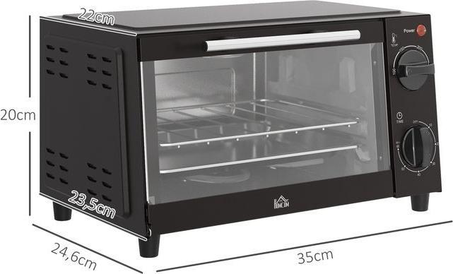 Produktbild Swisshandel24 Minibackofen 9L Mini Ofen mit Backblech, Grillrost, 100 °C-230 °C Edelstahl, schwarz