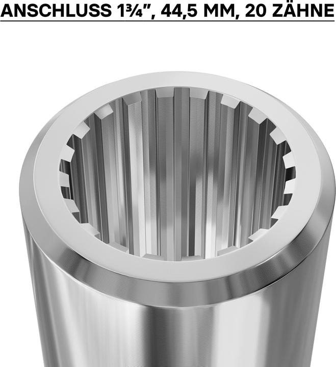 Produktbild Wiltec Zapfwellen Buchse E-Typ 100 mm Vielkeilwelle PTO-Shaft 1 3/4" Z20 20 Nut Traktor (Rasentraktor, Traktorzubehör)