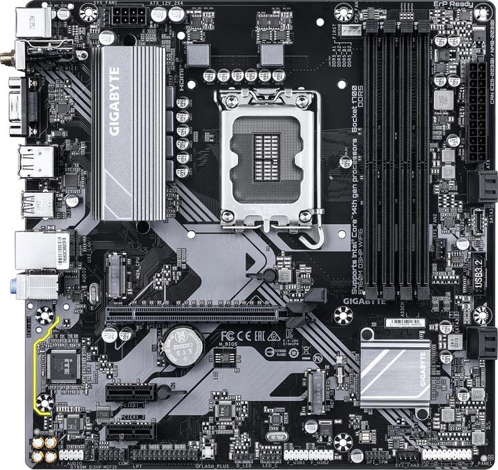 Image du produit Gigabyte MB B760 S1700 MATX B760M D3HP WIFI6 1.0 (LGA 1700, Intel B760, mATX)